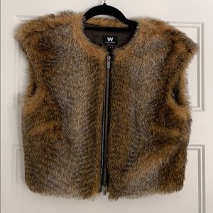 W by worth faux fur vest